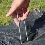 Landscape Ground Staples, Galvanized Garden Stakes 150 Pack 6 inch U-Shaped